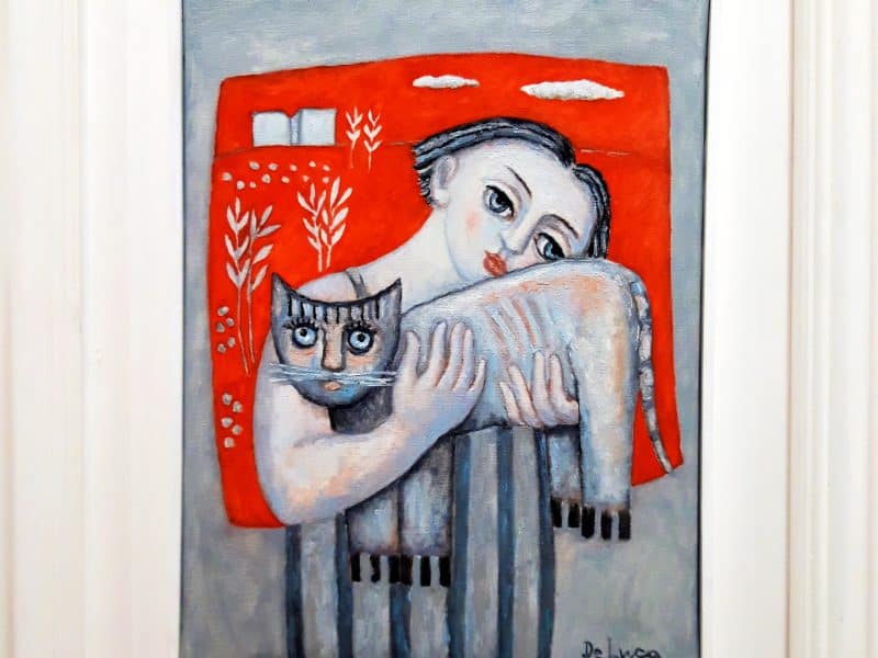 ELIO DE LUCA - "Con il gatto nel paesaggio rosso"