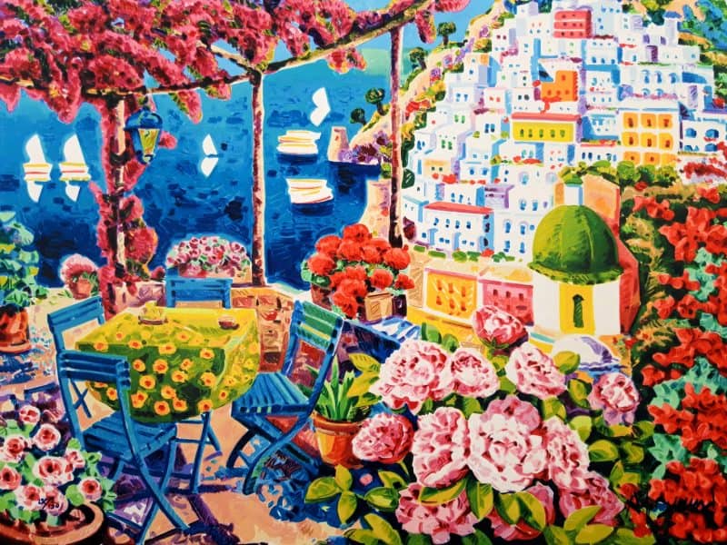 ATHOS FACCINCANI - "Le sedie azzurre nella luce di Positano"